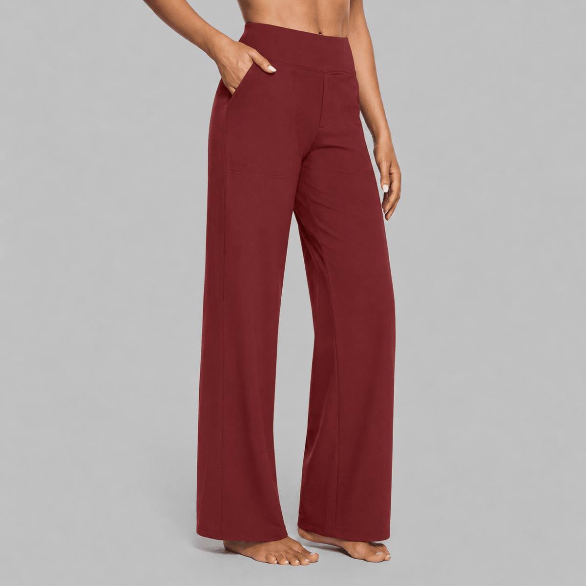 Amelia - Women's High-Waisted Wide-Leg Trousers with Pockets