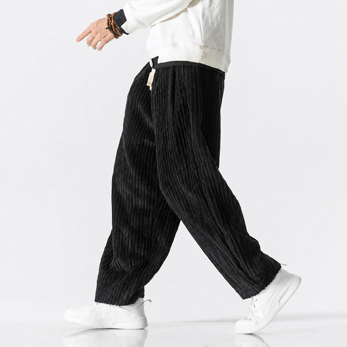 Charlie - Men's Corduroy Wide-Leg Harem Pants with Drawstring Waist