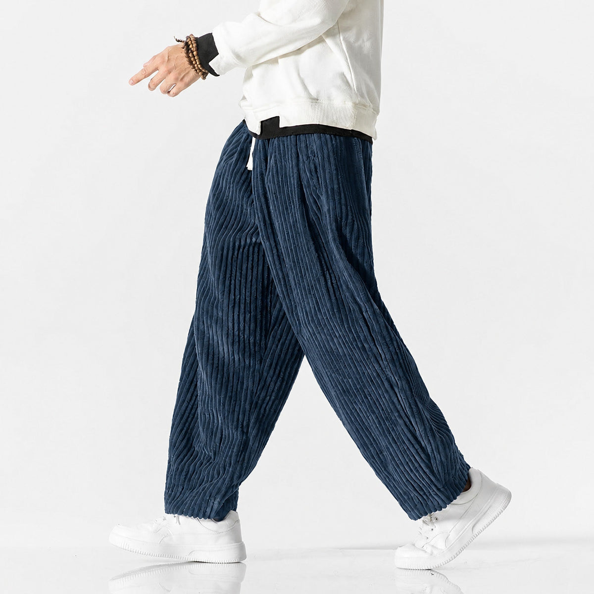 Charlie - Men's Corduroy Wide-Leg Harem Pants with Drawstring Waist