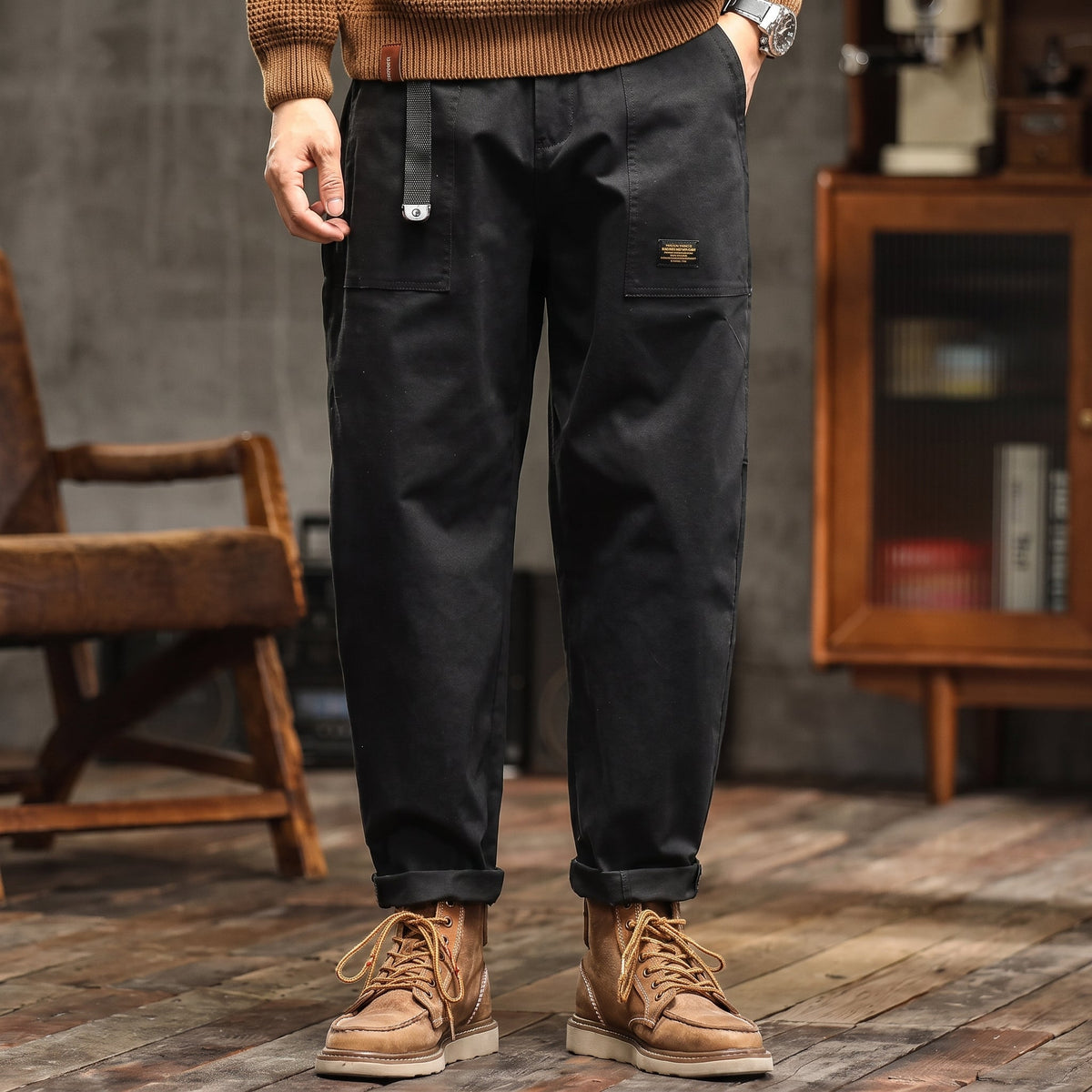 Charlie - Men's Relaxed Fit Cargo Trousers with Flap Pockets
