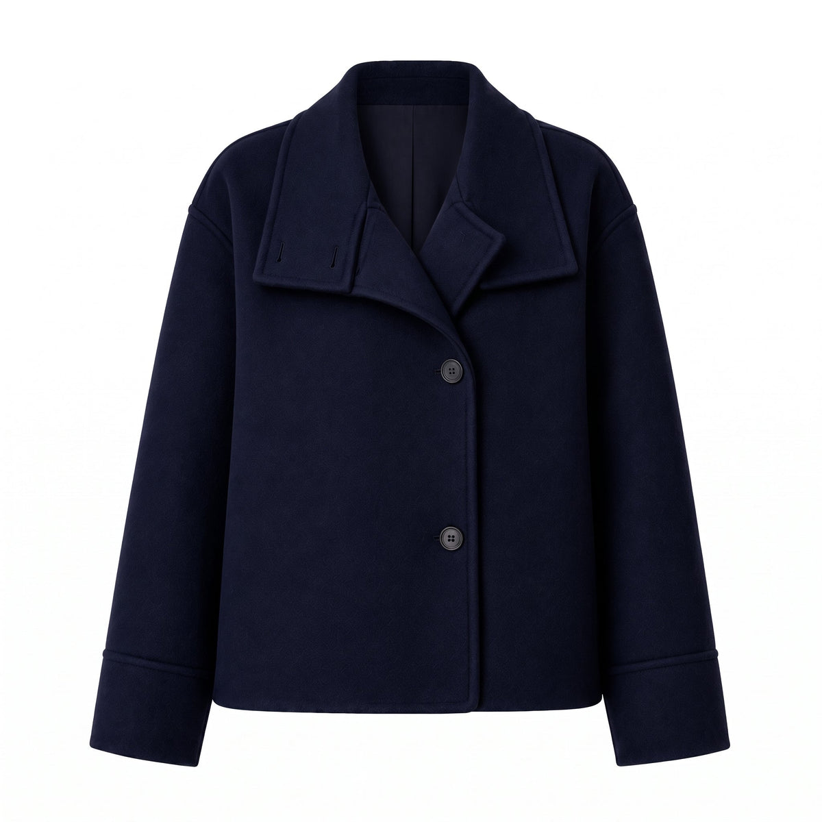 Charlotte - Women's Boxy Cropped Funnel Neck Coat