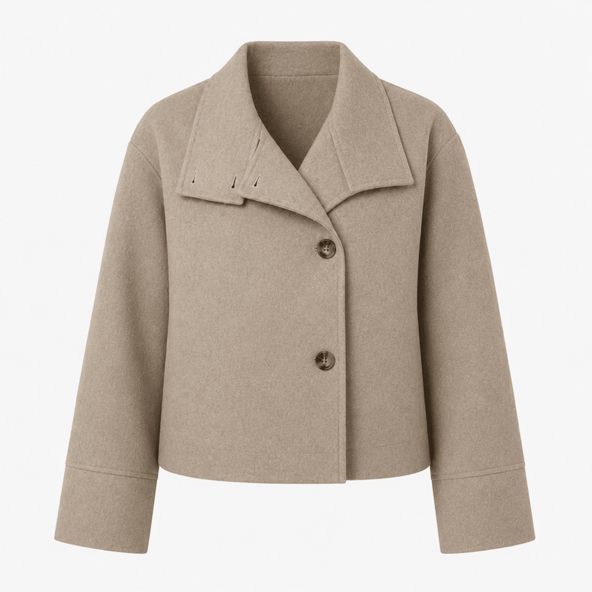Charlotte - Women's Boxy Cropped Funnel Neck Coat