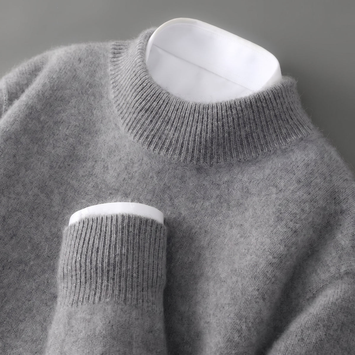 Charlotte - Women's Mock Neck Ribbed Knit Sweater