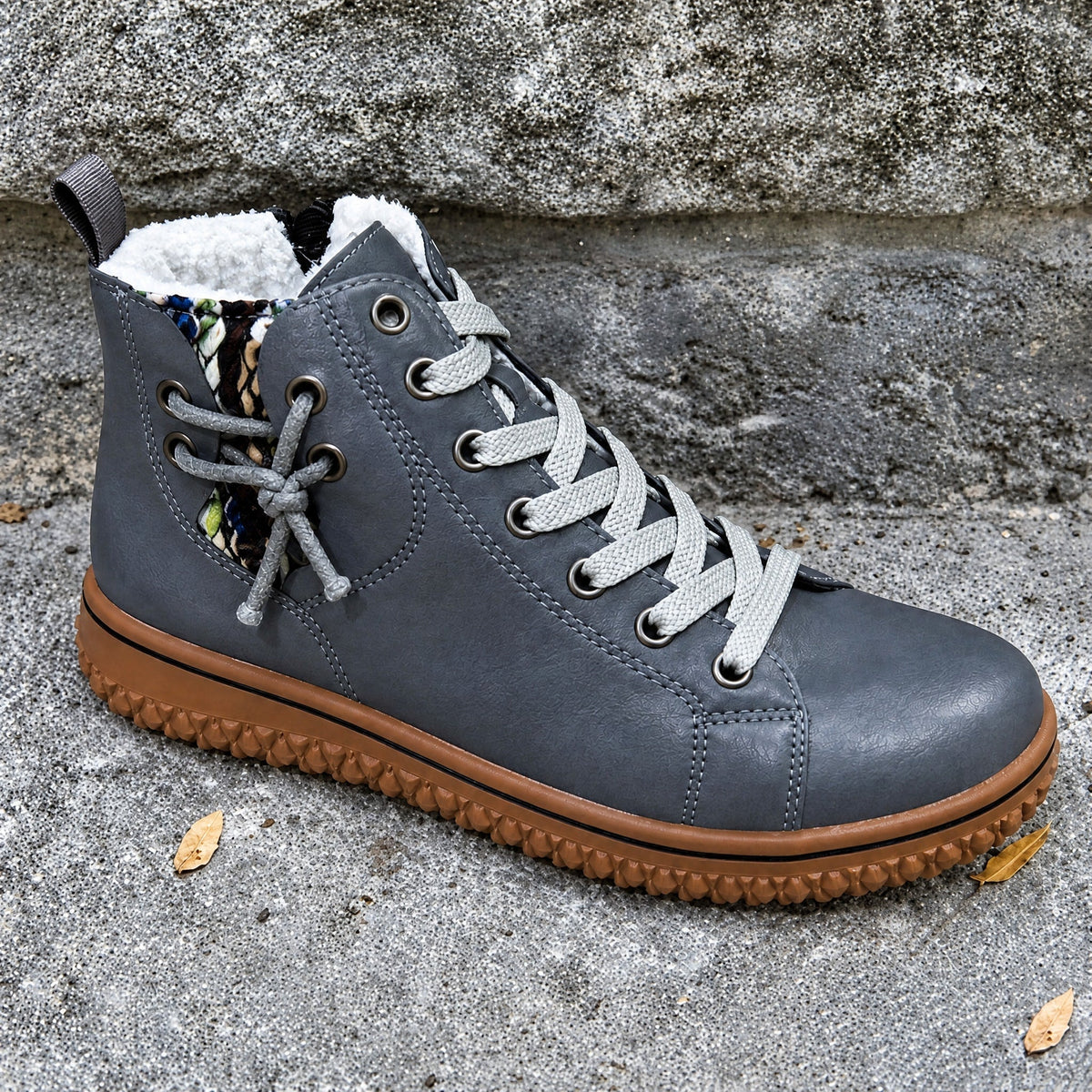 Emma - Women's Lace-Up Ankle Boots with Rope Lace Detail