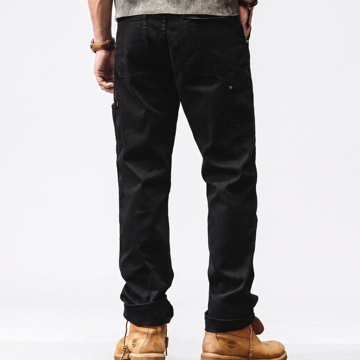 George - Men's Straight Leg Cargo Utility Pants with Rivet Details