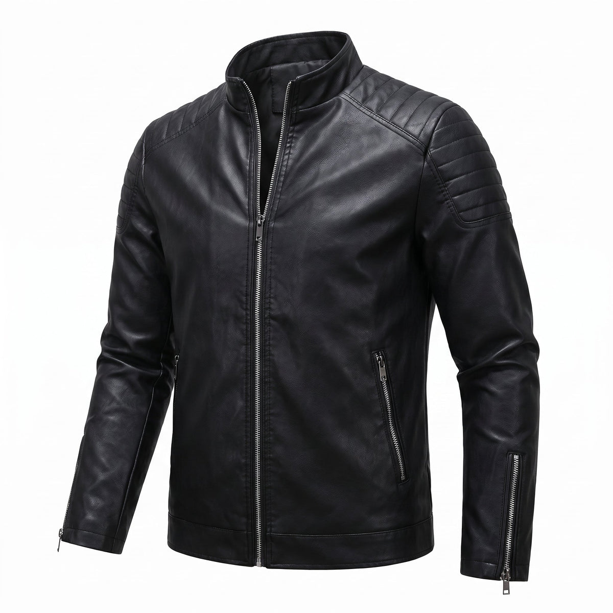 James - Men's Zip-Up Transitional Jacket with Quilted Shoulders