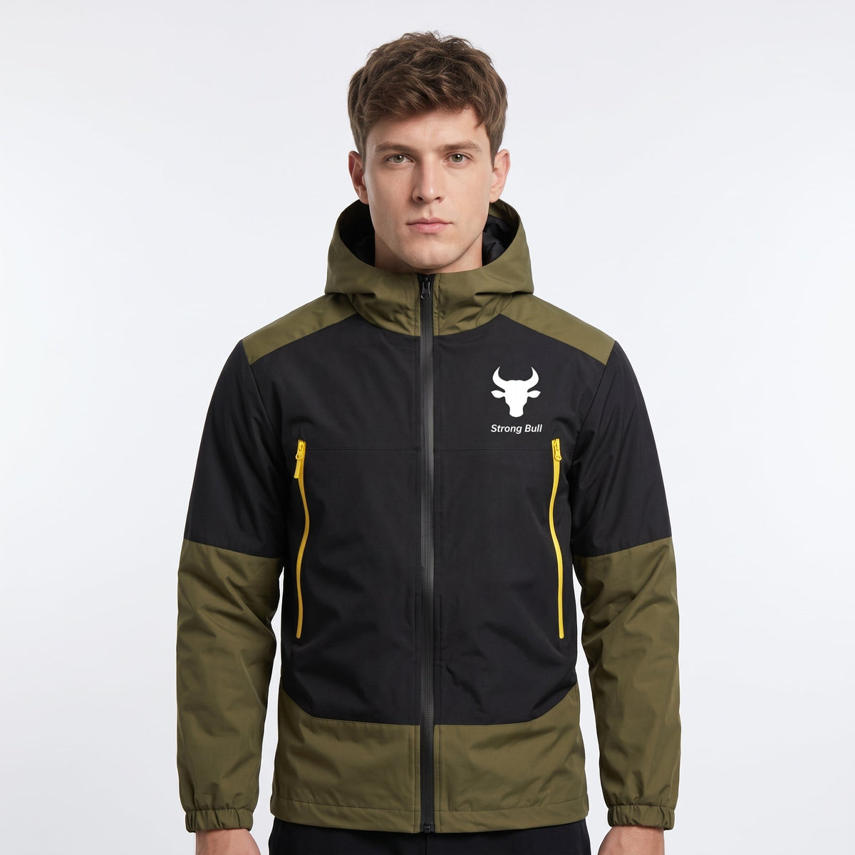 Jonas - Men's Hooded Colorblock Windbreaker Jacket with Zip Pockets