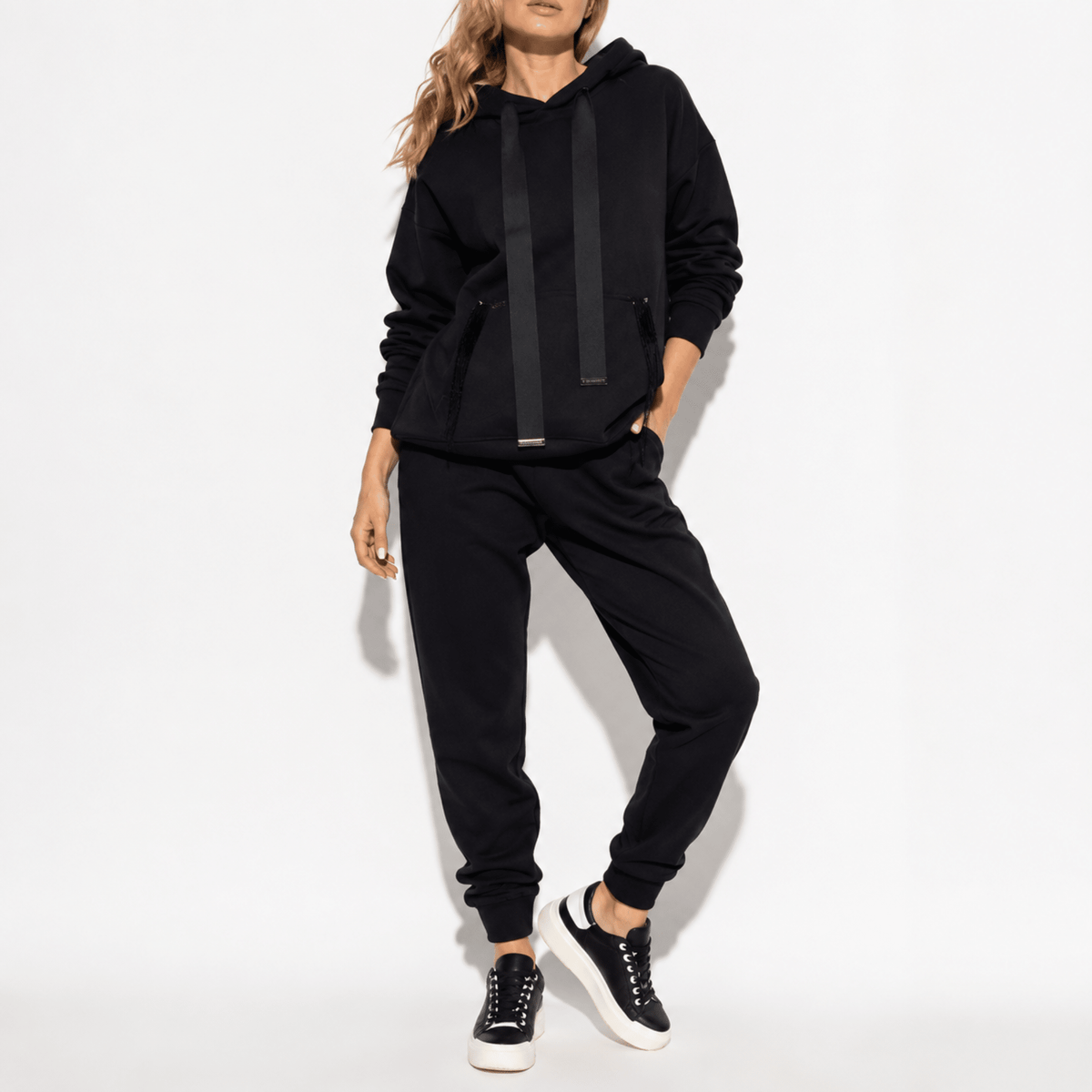 Phoebe - Women's Contrast Side Stripe Hoodie and Jogger Co-ord