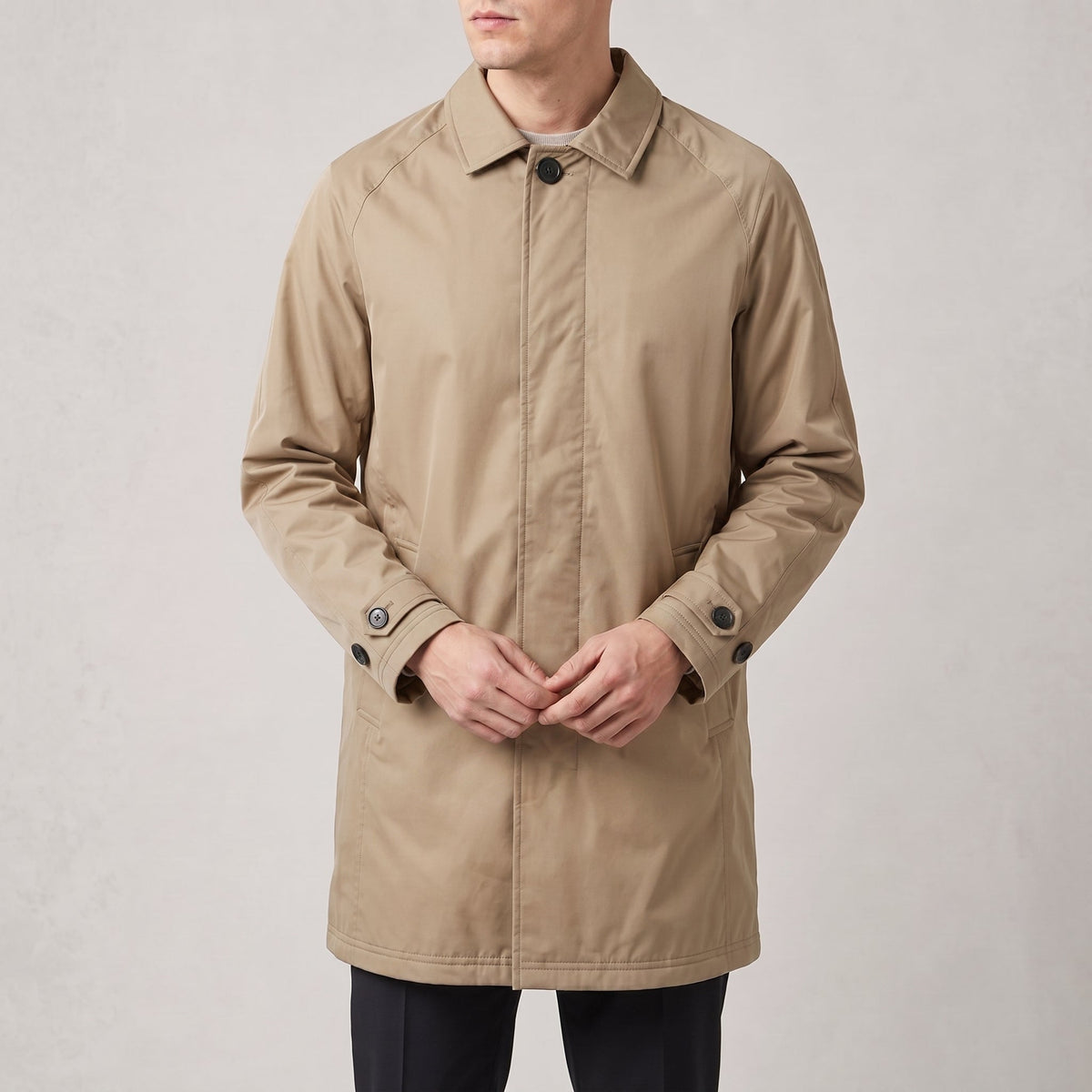 Rafael - Men's Button-Tab Flap Pocket Transitional Coat