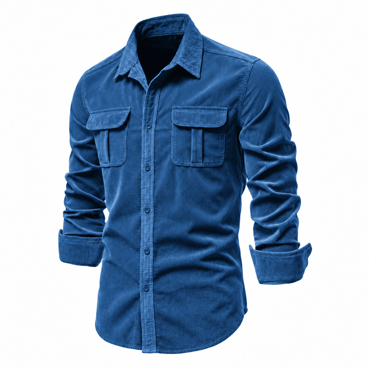 Tom - Men's Slim Fit Cotton Shirt Jacket with Chest Pockets