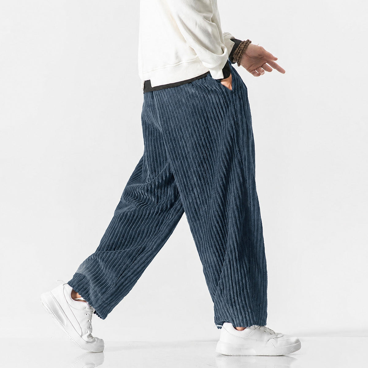 Charlie - Men's Corduroy Wide-Leg Harem Pants with Drawstring Waist