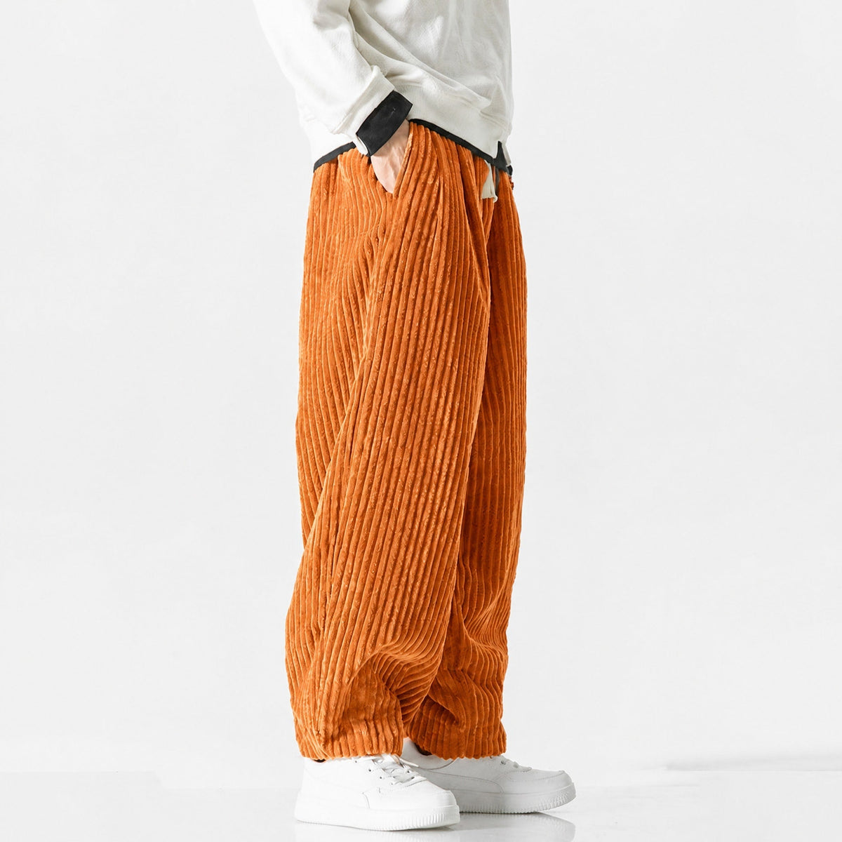 Charlie - Men's Corduroy Wide-Leg Harem Pants with Drawstring Waist