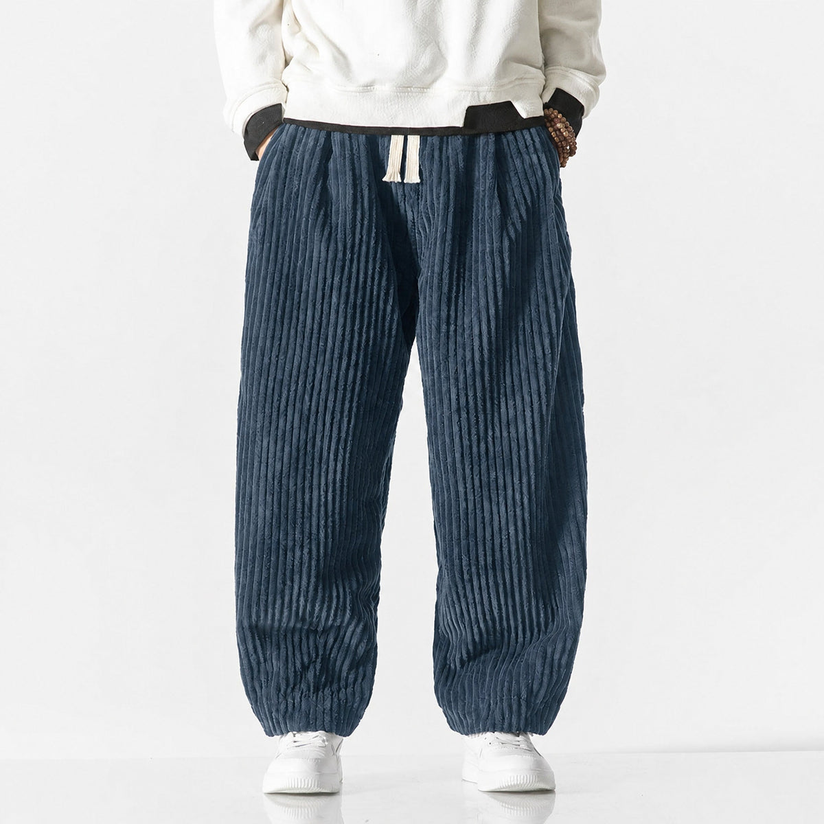 Charlie - Men's Corduroy Wide-Leg Harem Pants with Drawstring Waist