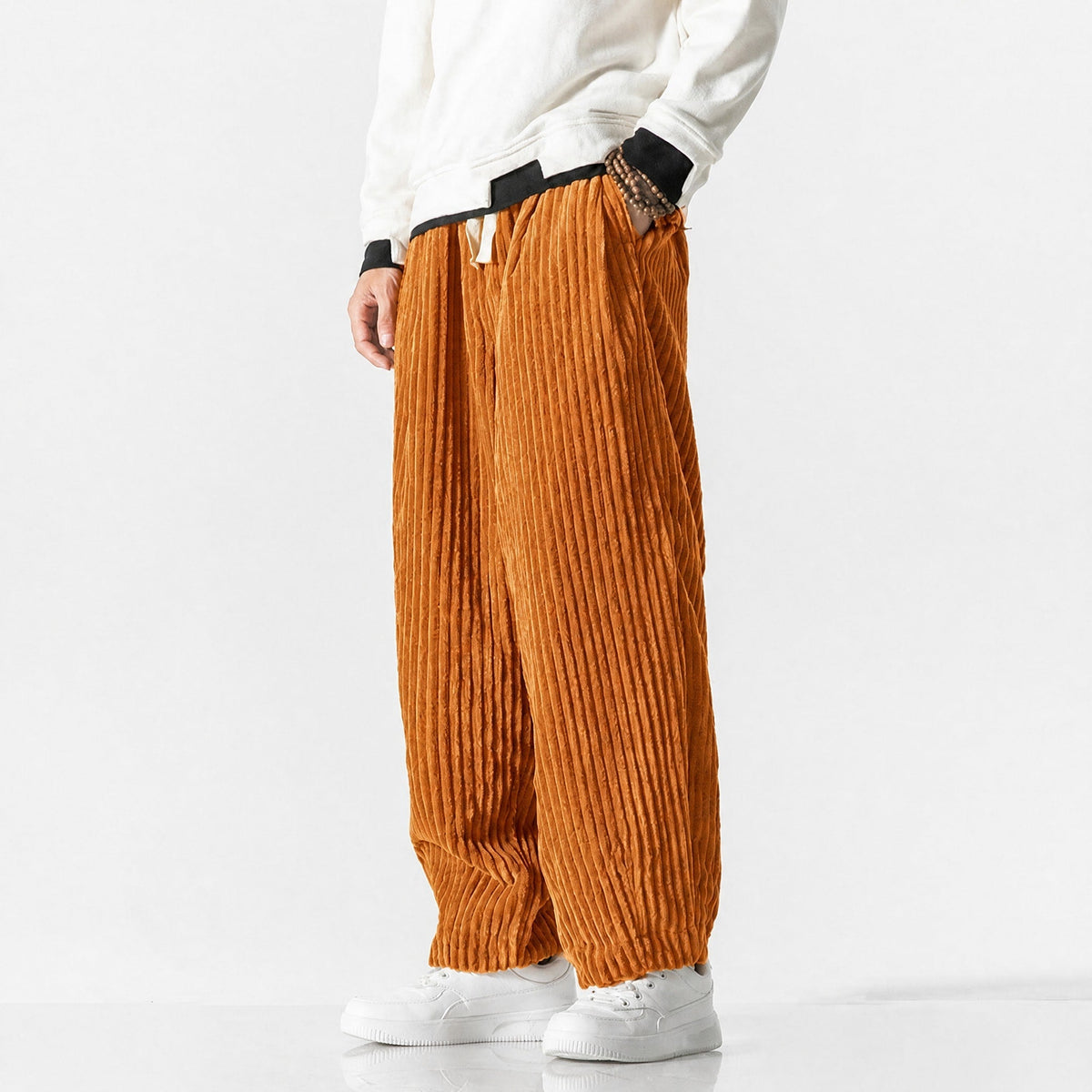 Charlie - Men's Corduroy Wide-Leg Harem Pants with Drawstring Waist