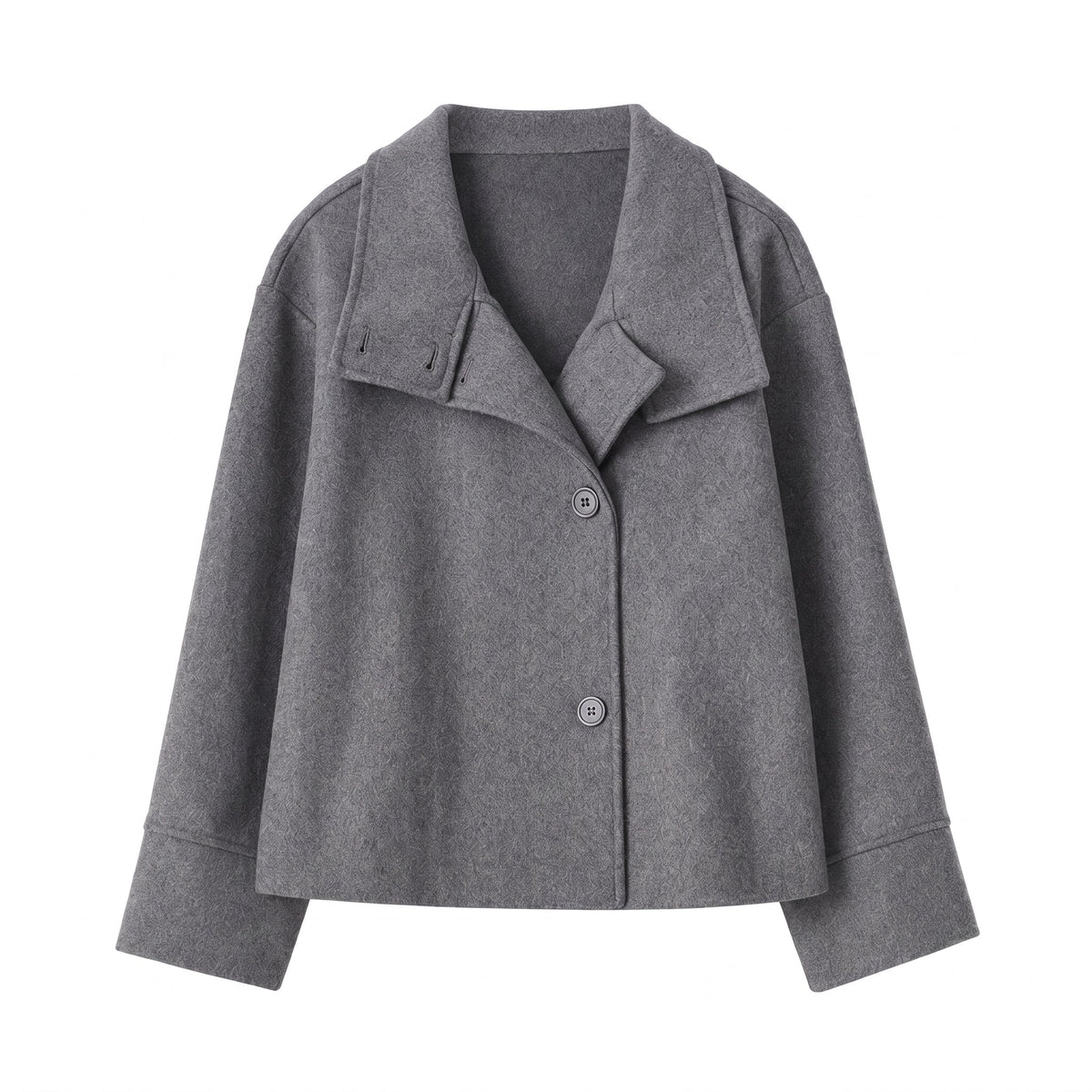 Charlotte - Women's Boxy Cropped Funnel Neck Coat