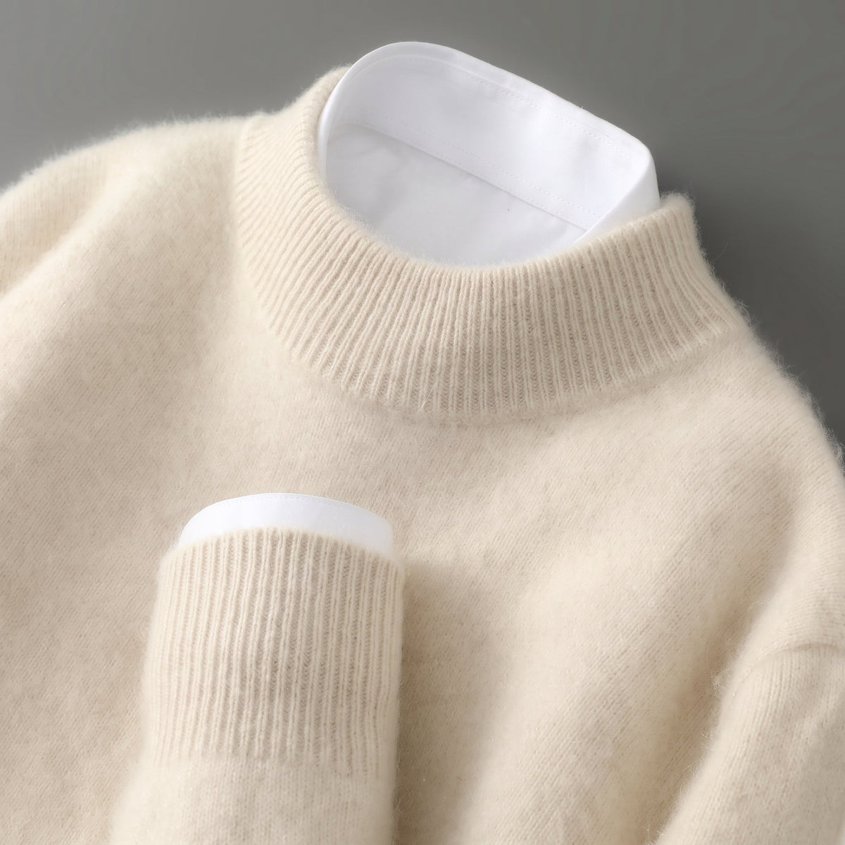 Charlotte - Women's Mock Neck Ribbed Knit Sweater