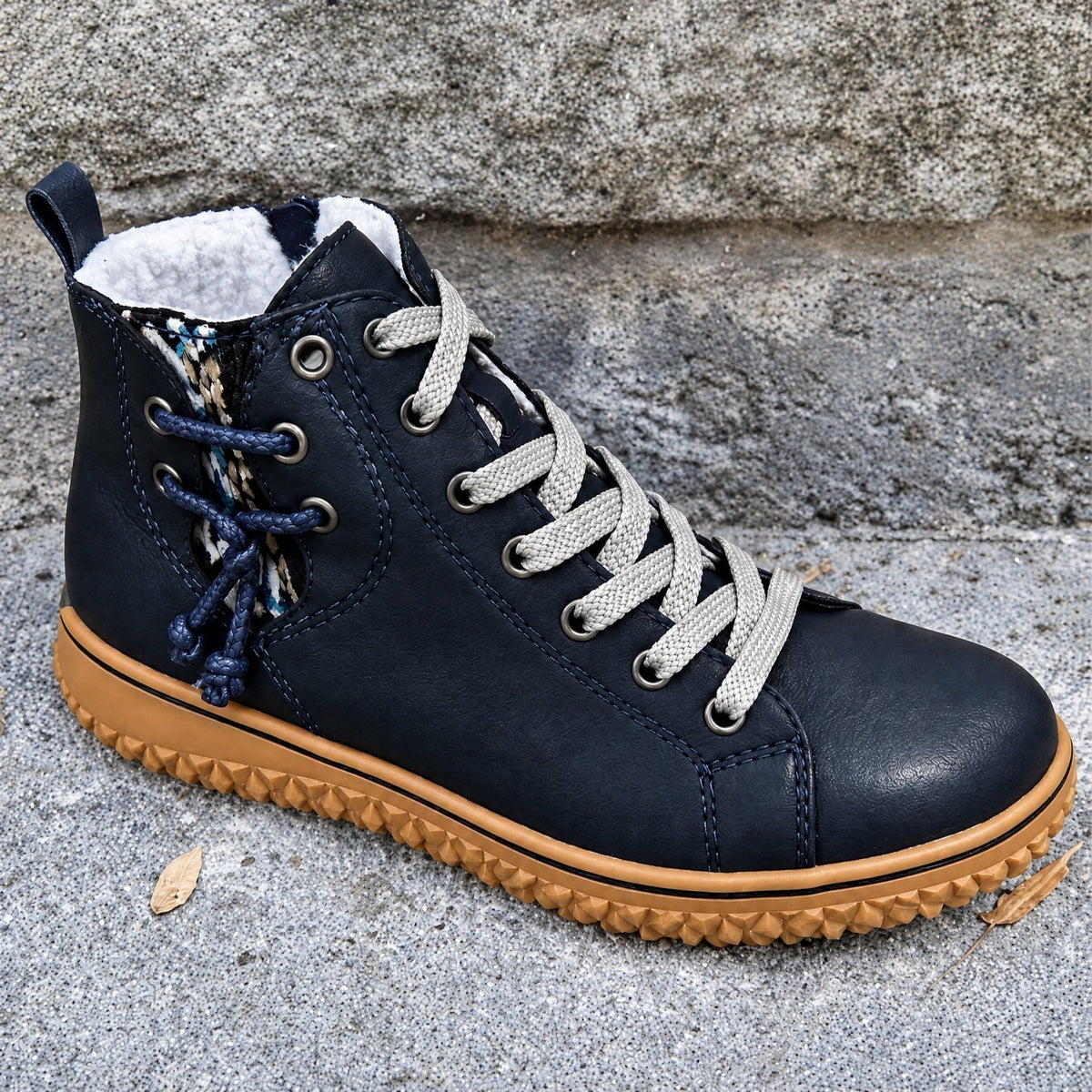 Emma - Women's Lace-Up Ankle Boots with Rope Lace Detail