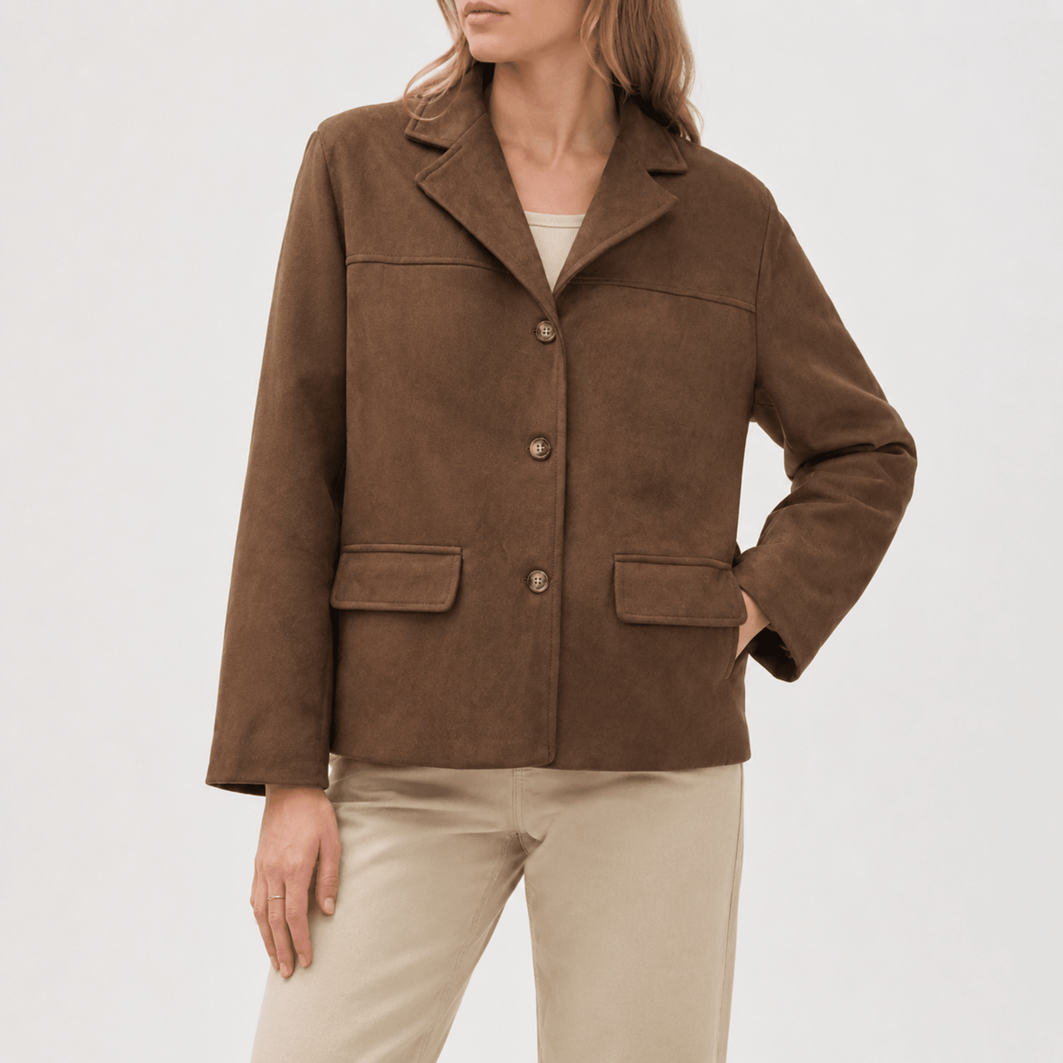 Frieda - Women's Single-Breasted Notch Lapel Blazer