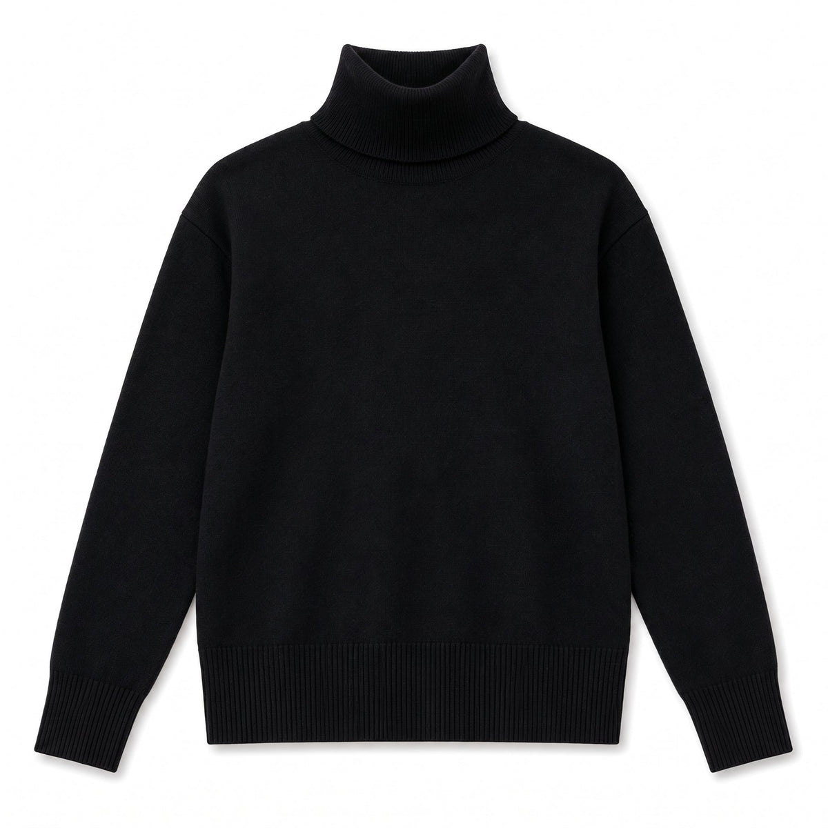 Isabella - Women's Oversized High-Neck Knit Sweater with Ribbed Cuffs