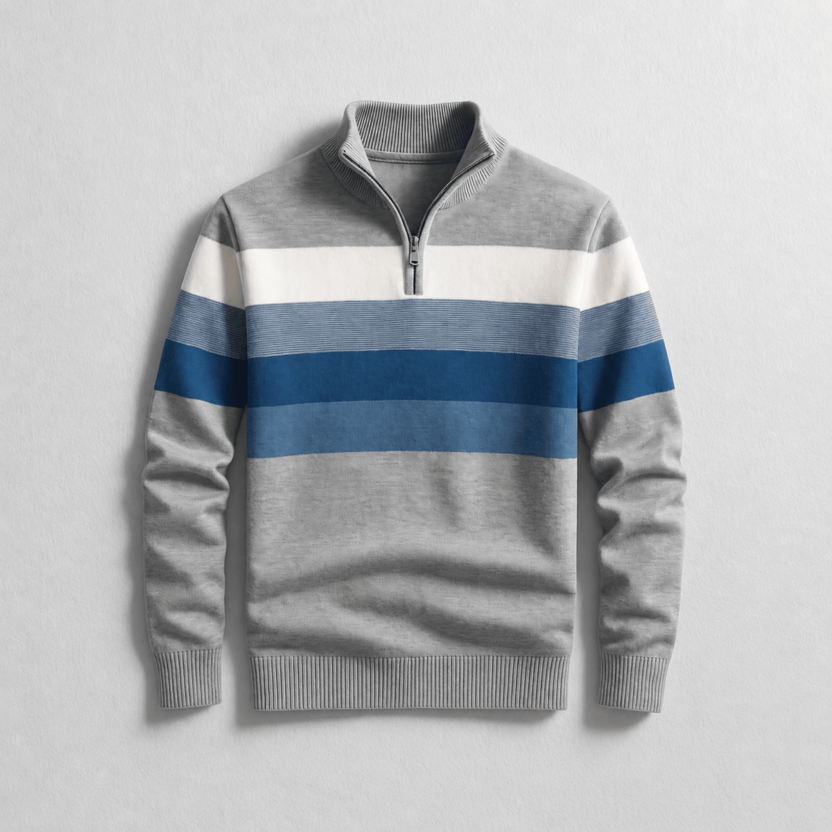 James - Men's Quarter-Zip Colorblock Sweater