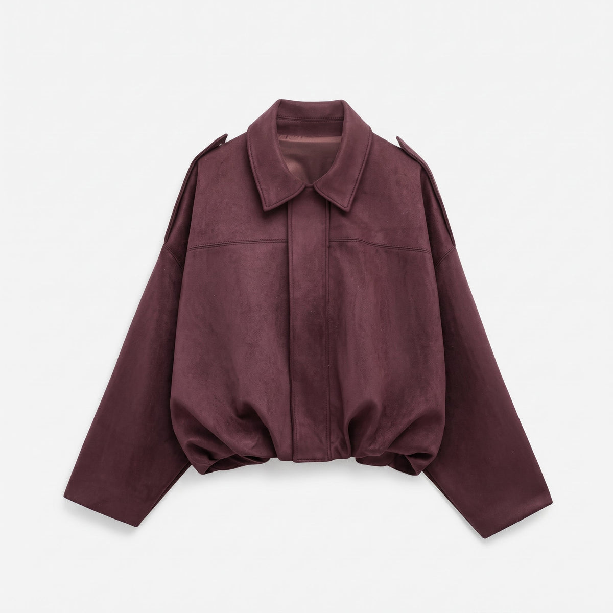 Olivia - Women's Vintage Dropped Shoulder Suede Bomber Jacket