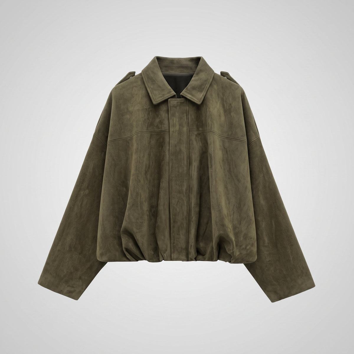 Olivia - Women's Vintage Dropped Shoulder Suede Bomber Jacket