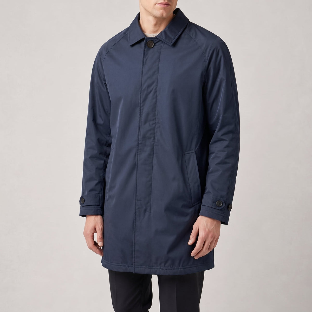 Rafael - Men's Button-Tab Flap Pocket Transitional Coat