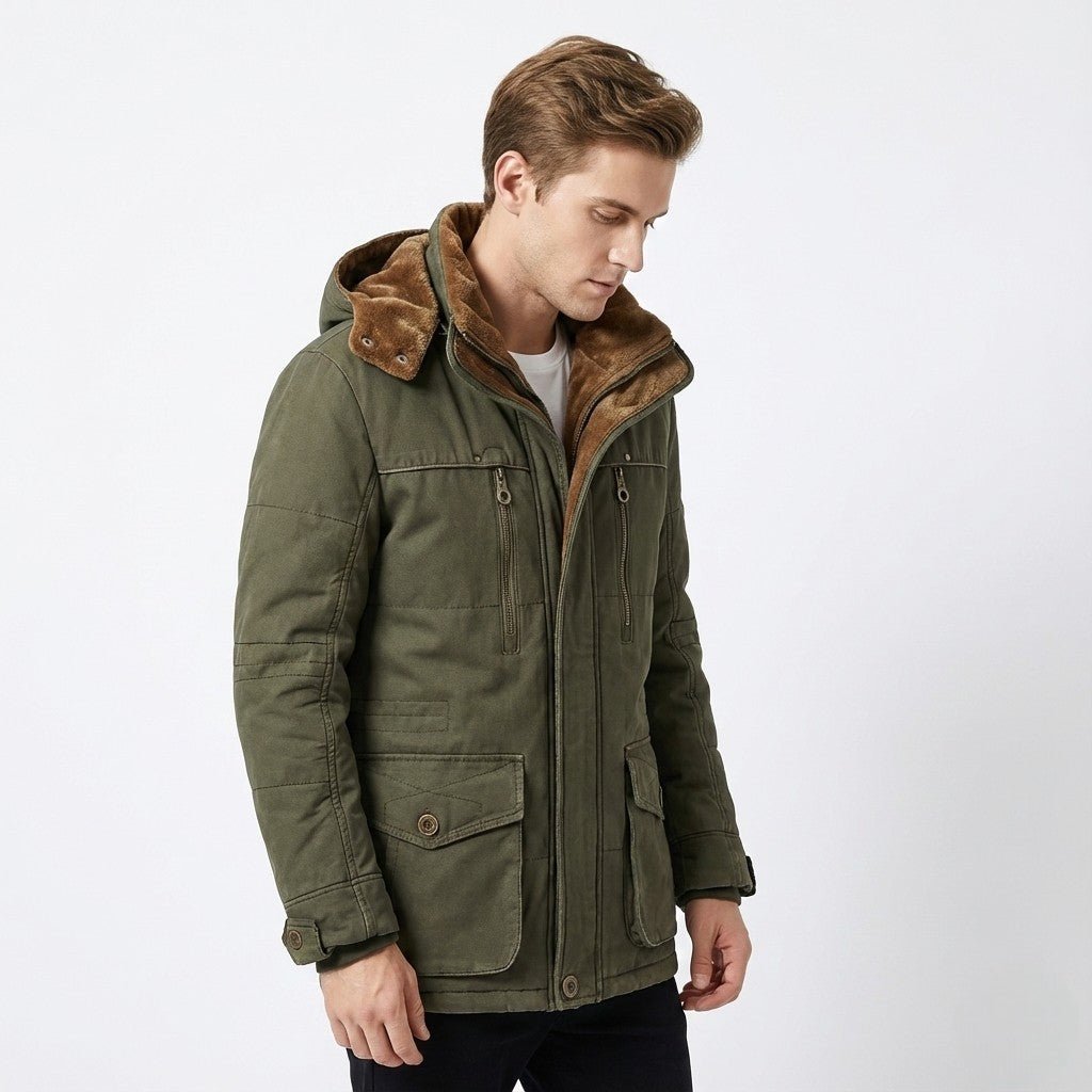 Reinhold - Classic Winter Coat with Stand-up Collar