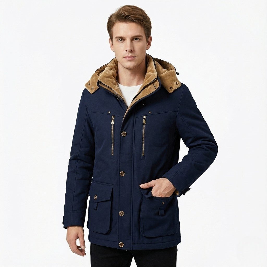 Reinhold - Classic Winter Coat with Stand-up Collar