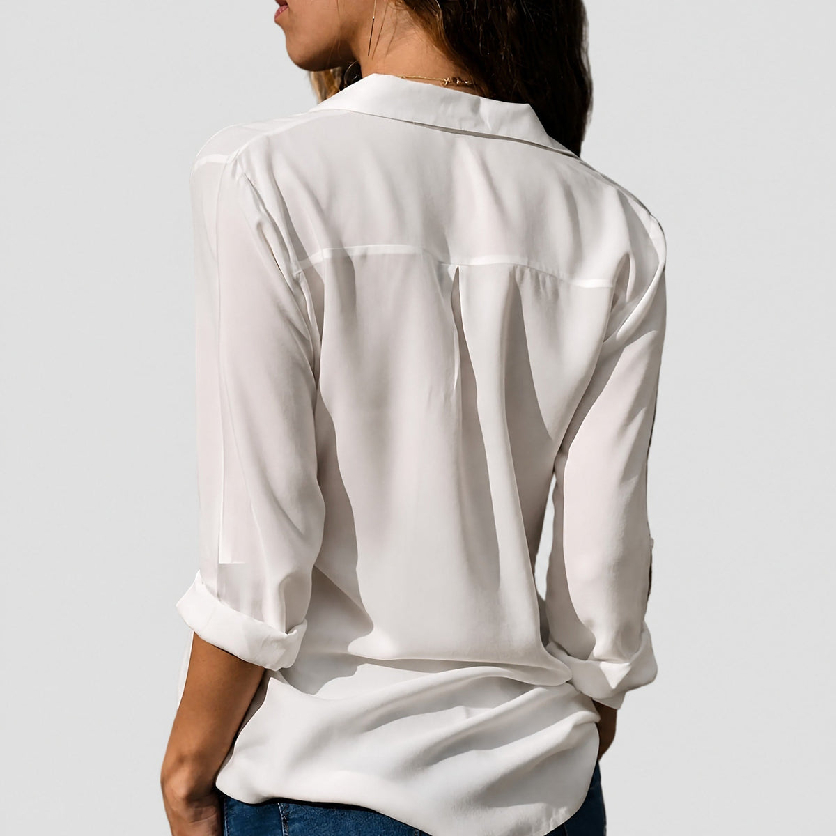 Sophia - Women's Long Sleeve Button-Down Collared Blouse