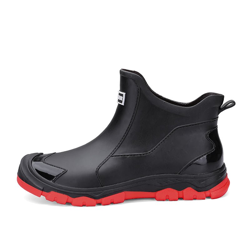 Tom - Men's Waterproof Slip-On Ankle Rain Boots with Non-Slip Sole